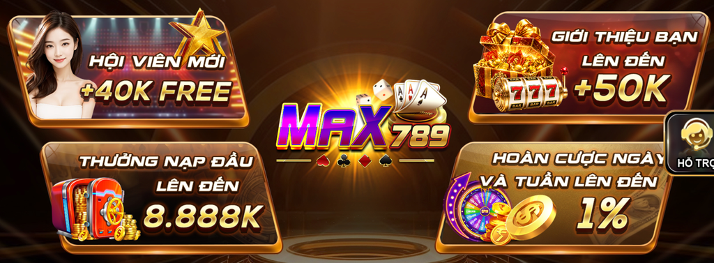 Tổng hợp các chương trình khuyến mãi Max789vip được hiển thị trên nền tảng.